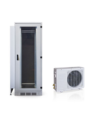 Rack mit Splitklimagerät, DX Kältemittel