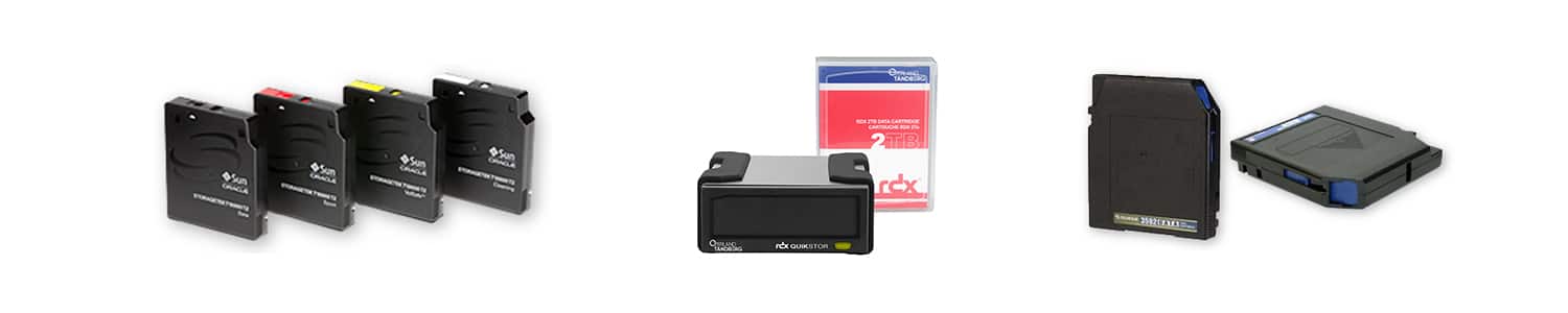 Datenträger Banner. 3592-Tapes. RDX. T10000-Tapes.